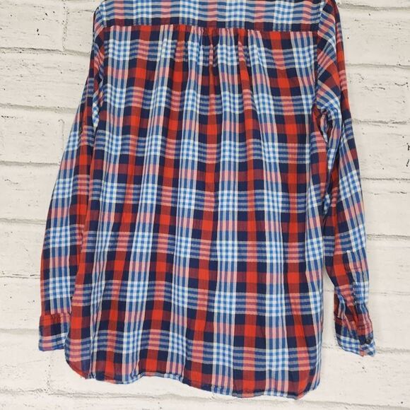 Ralph Lauren Denim & Supply Women Red Blue Plaid Button-Up Shirt Medium Cotton - Picture 6 of 11